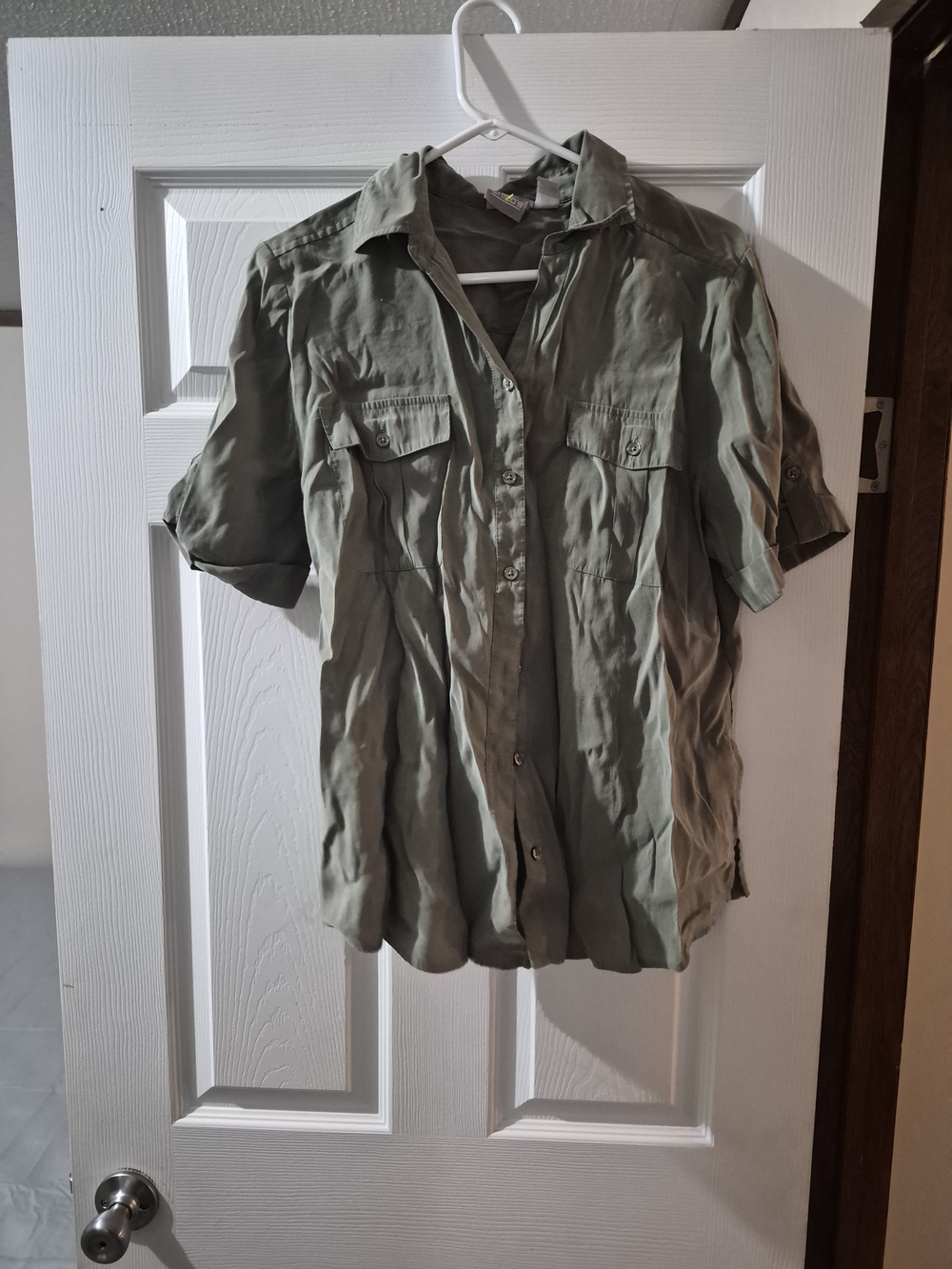 Chico's Light Olive Green Button-Down Shirt